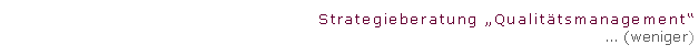 Textfeld: Strategieberatung „Qualittsmanagement“ … (weniger)